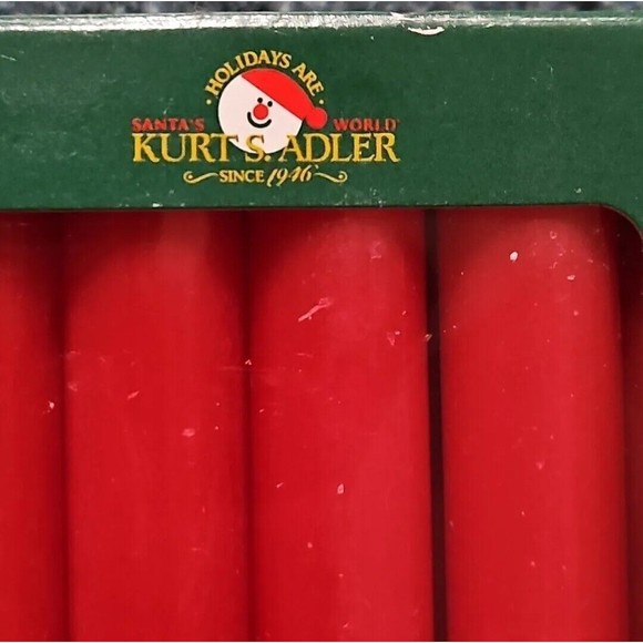 KURT S. ADLER 22 RED DRIPLESS 4" CANDLES FOR 1/2" CANDLE HOLDERS & ANGEL CHIMES - Picture 2 of 5